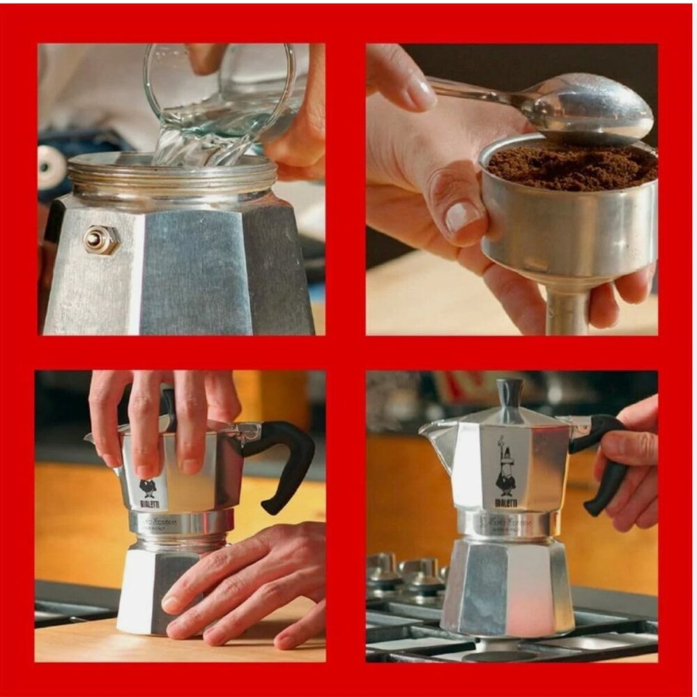 Bialetti  MOKA EXPRESS 3-Cup Stovetop Coffee Maker - Expresso Silver New - Picture 9 of 15